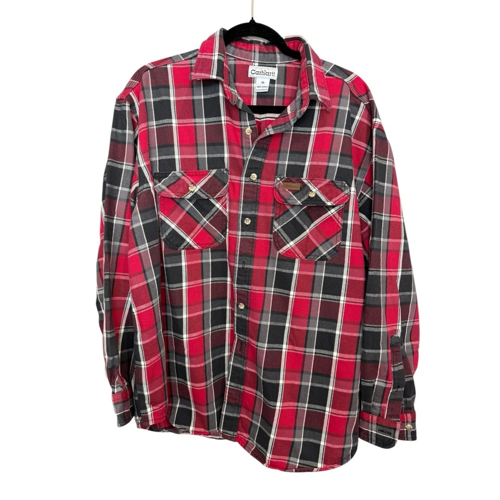 Carhartt‎ Men's Red Plaid Shirt Size XL